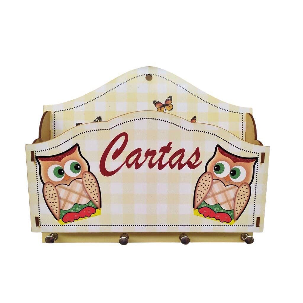 Porta Papéis e Porta Chaves Personalizado Modelo Coruja