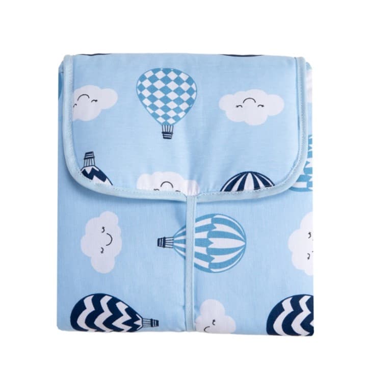 Trocador de Bebê Portátil, Balão Marinho, Menino, com 4 Bolsos Internos, Fácil de Limpar