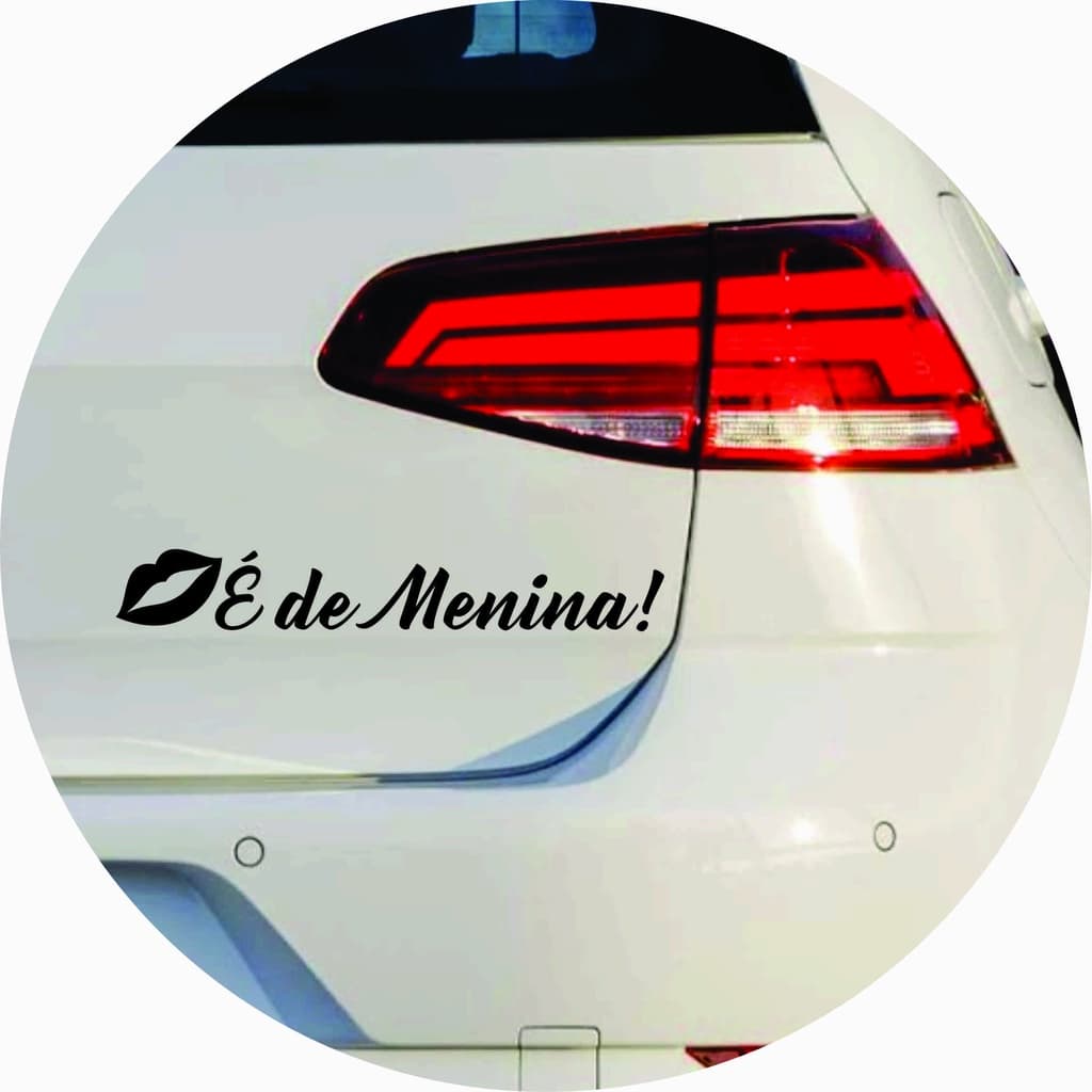 Adesivo É de Menina Carro Moto Automotivo Mulher Beijo 20X3