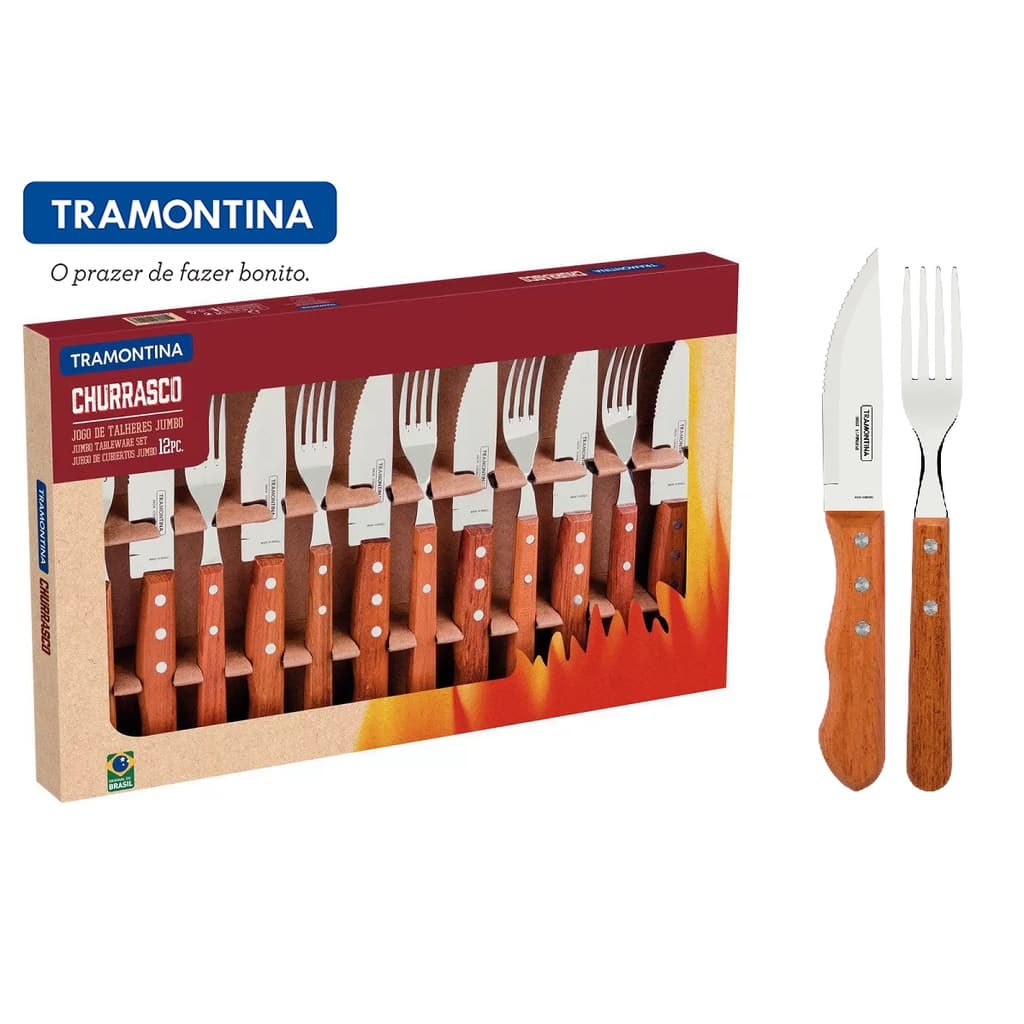 Faqueiro Para Churrasco Jumbo Grande 12 Peças Tramontina Dynamic