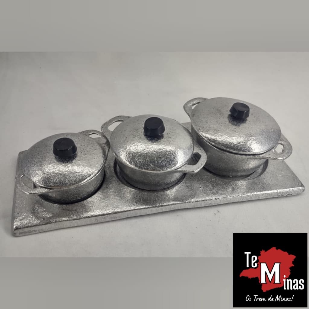 Miniatura de Chapa de Fogão e Panelas em Aluminio Prata