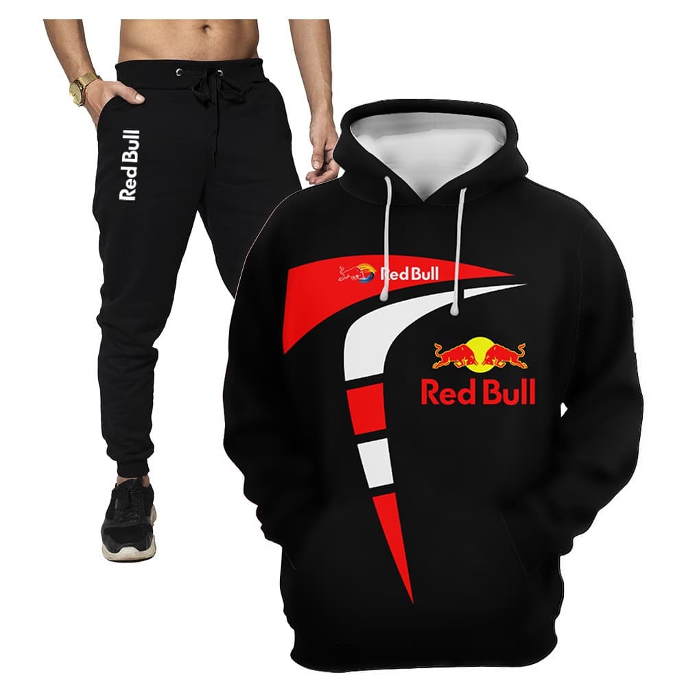 Conjunto Moletom Red Bull Blusa Motoqueiro Casaco De Frio e Calça