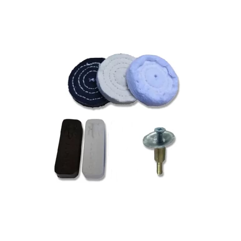 Kit Polimento Lustro 6pç Aluminio Inox Latao Massa Roda 3pol