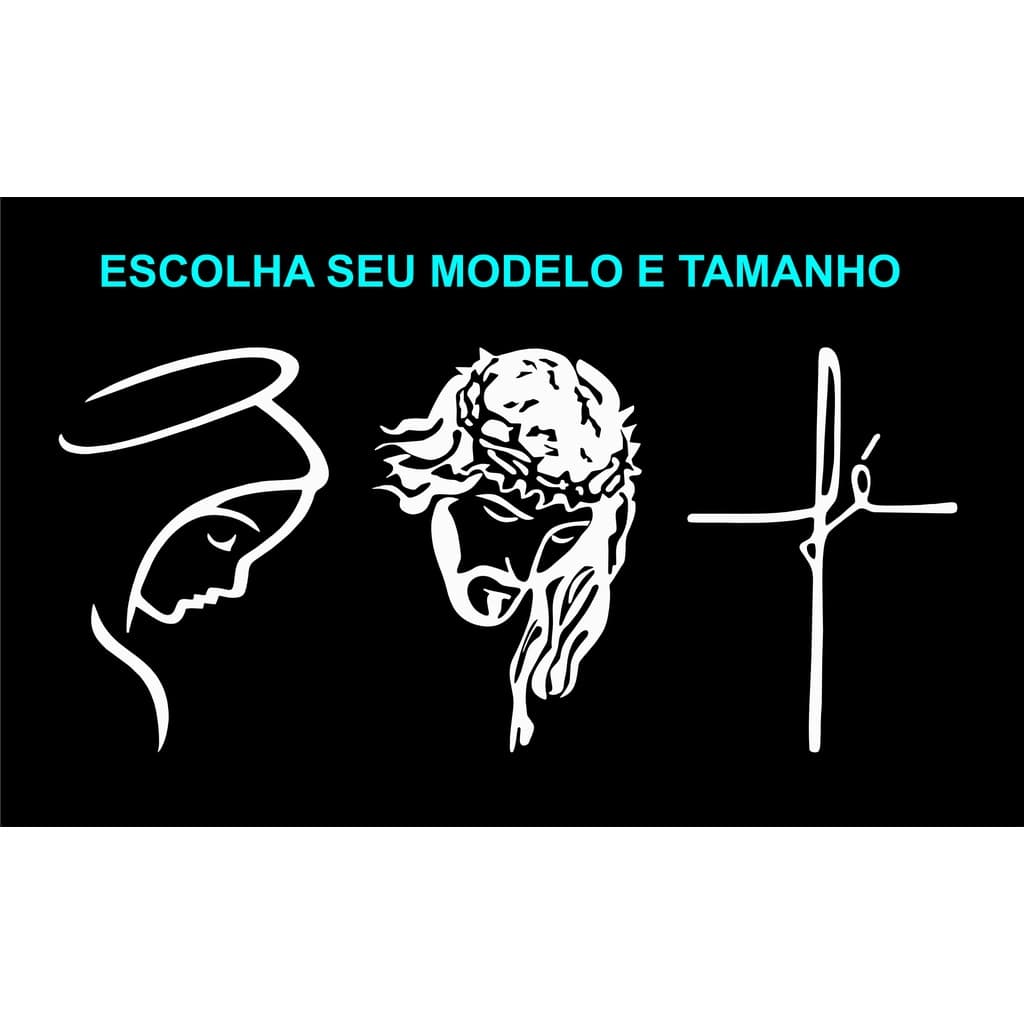 ADESIVO RELIGIOSOS ( carro, moto, caminhão, barco, paredes e moveis) (JESUS ou FÉ ou SANTA ) BRANCO 27x18 ou 20x14