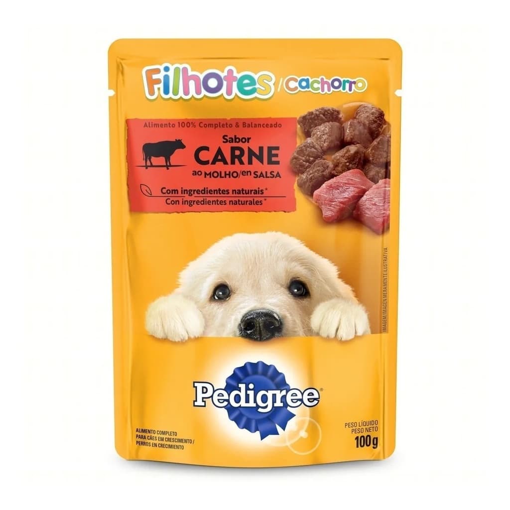 Sachê Pedigree Sachê Carne Ração Úmida Para Cães Filhotes 100g