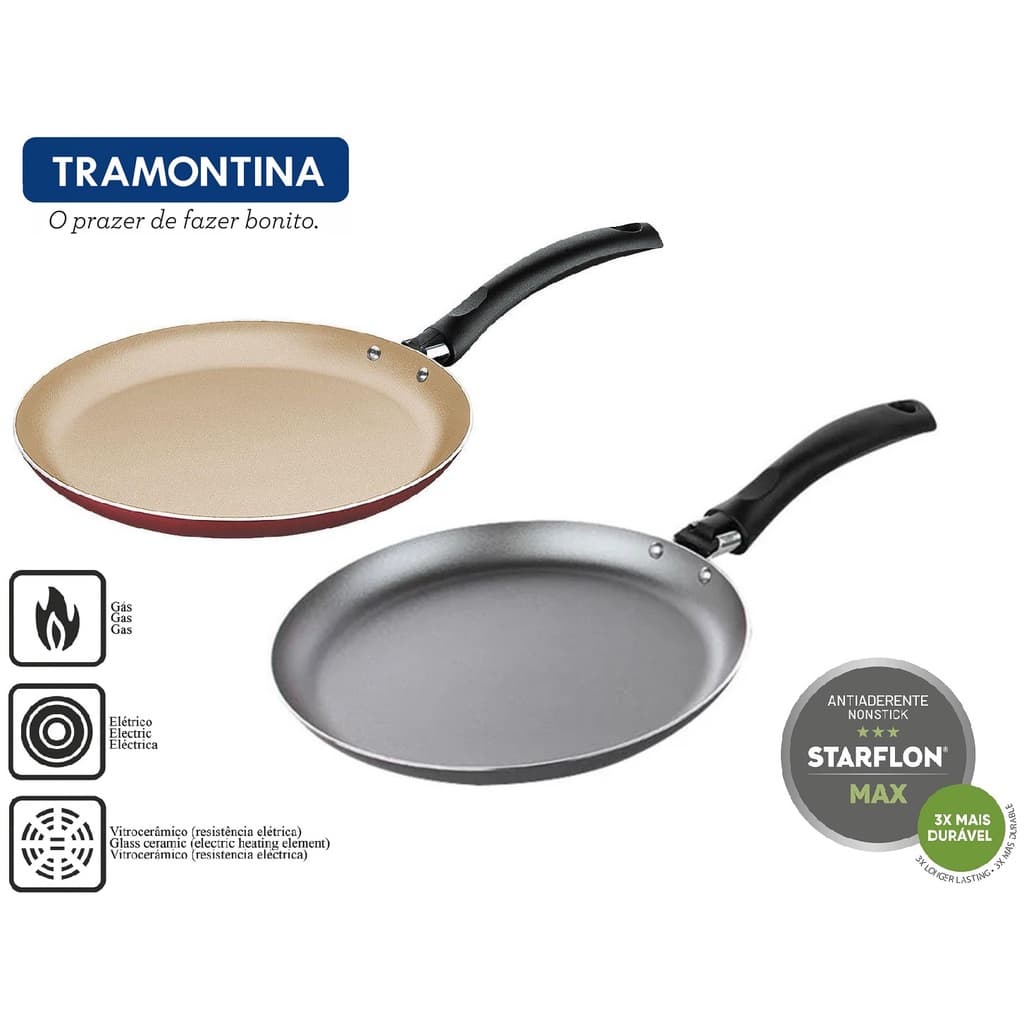 Frigideira Panquequeira Tramontina Turim Antiaderente 22Cm Tapioqueira