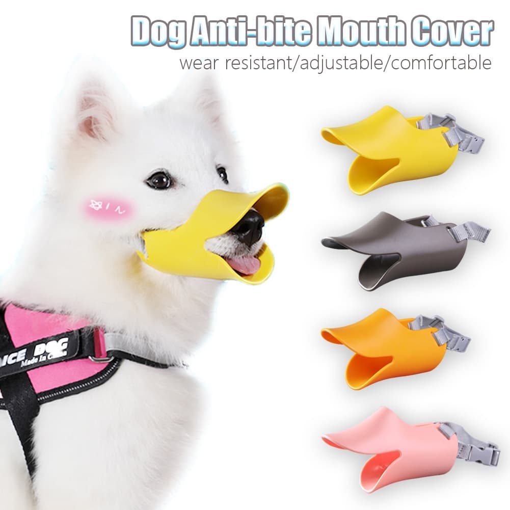 Focinheira De Silicone Para Cães De Estimação Máscara A Boca Do Pato Anti-Mordida Parar O Latido S/M/L