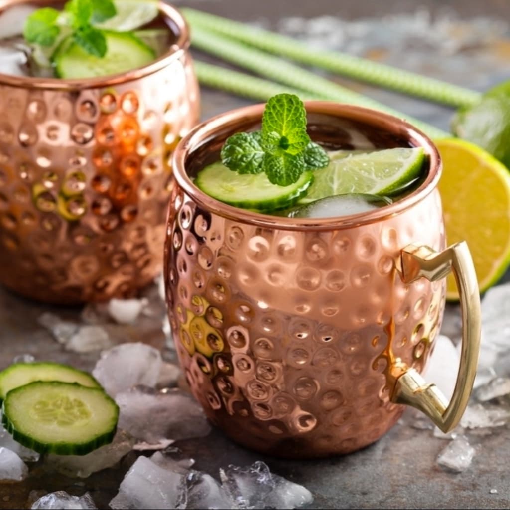 Kit 2 Canecas Moscow Mule Em Cobre Puro Martelada 500 Ml Impermeabilizada