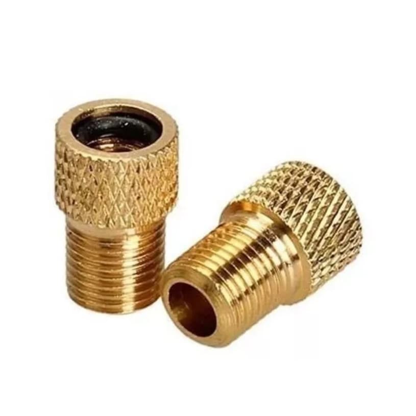 Par Adaptador Valvula Presta De Bico Fino Para Grosso Bike