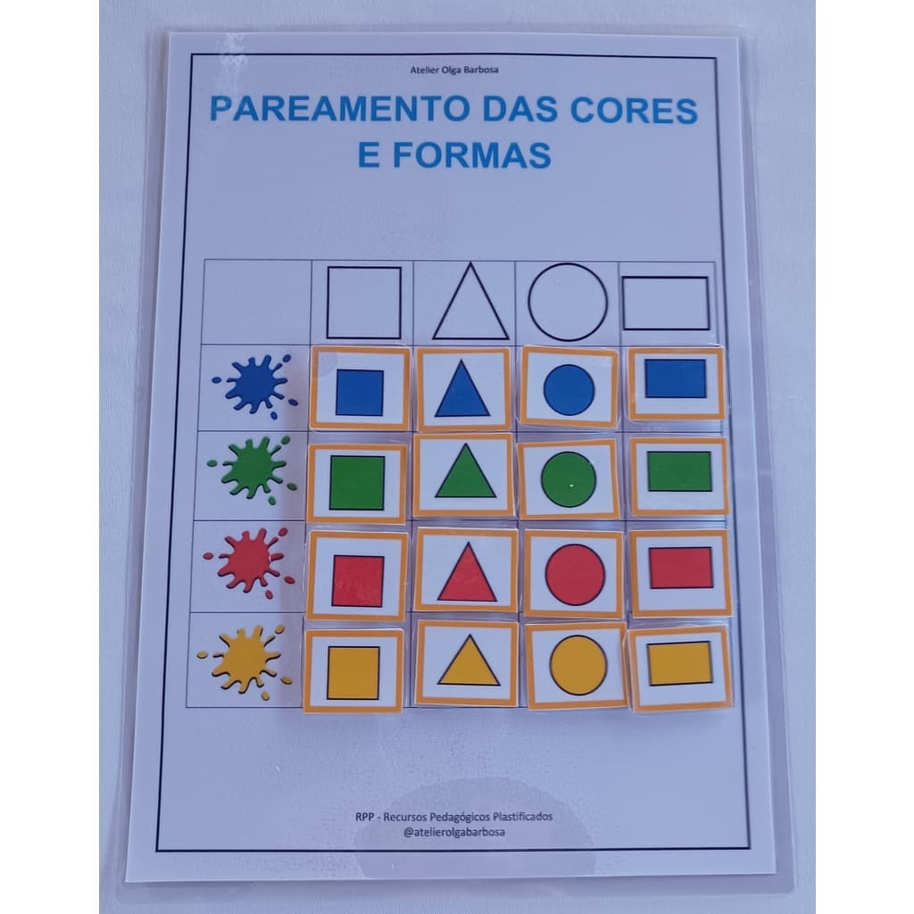 Recurso Pedagógico Plastificado/Cores e Formas/Código 029