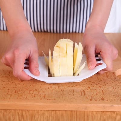 Cortador Fatiador de Batata Frita Palito e Legumes Prático, Fatiador De Batata Branco