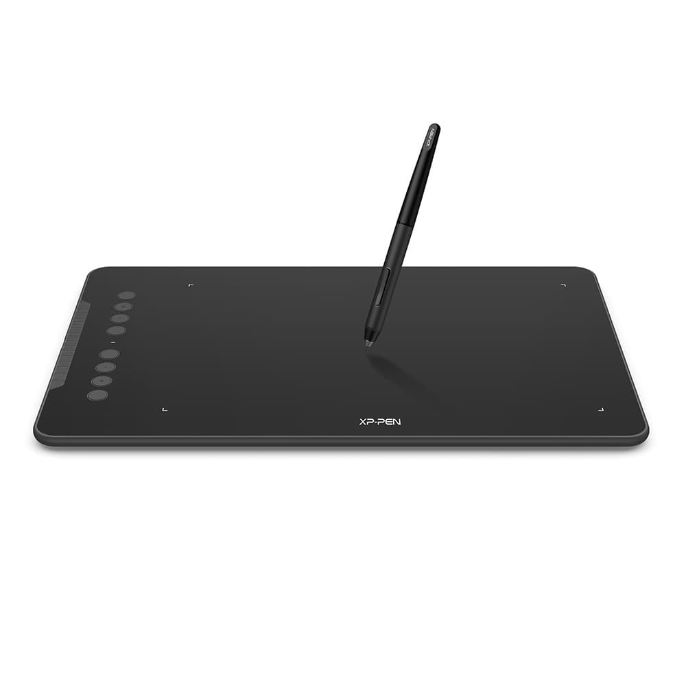 Mesa digitalizadora para desenho XPPen Deco 01 V2 Preta - Tamanho Grande com área ativa de 10 polegadas c/ caneta sem bateria de 8 K de pressão