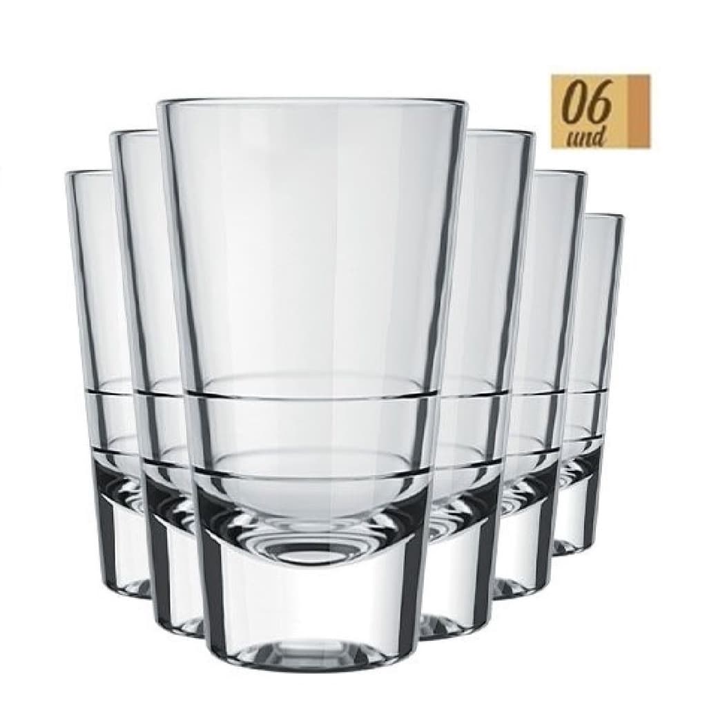 6 Copos dose Caninha 100ml vidro, Aperitivo, p/ cachaça, Licor, Whisky entre outras.