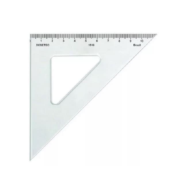 Esquadro Acrilico 16cm 45° Com Graduacao Ref. 1516 - Trident