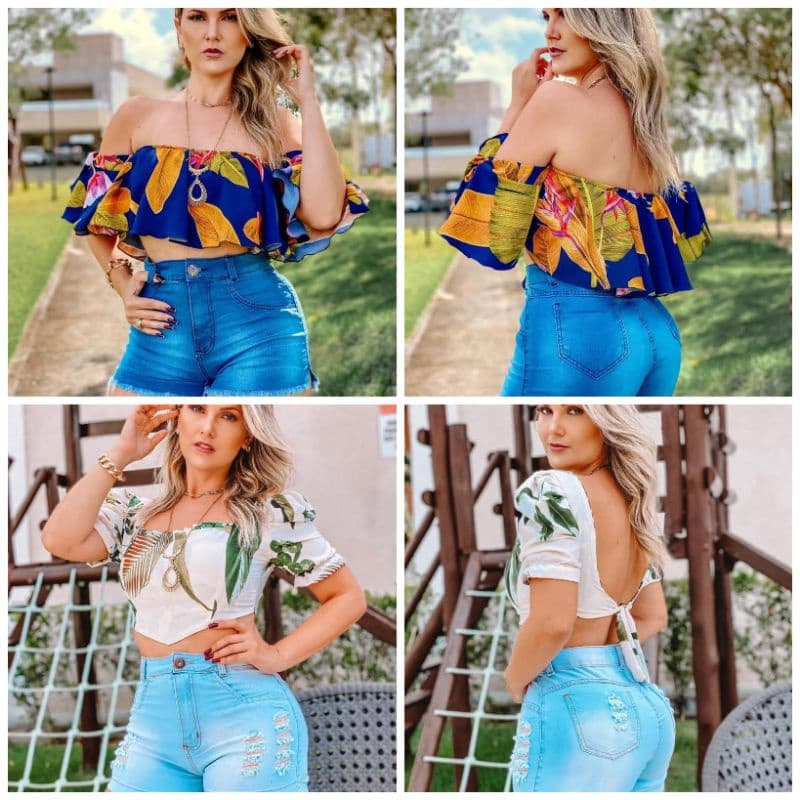 Kit 2 Shorts Jeans Feminino Atacado Cintura Alta