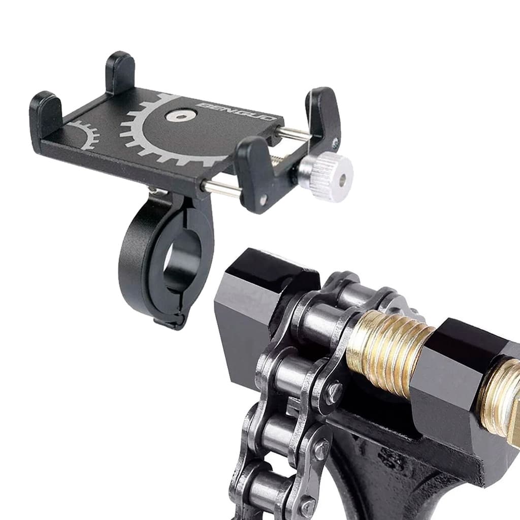Chave Remoção Corrente Moto 420 + Suporte de Celular Alumínio Bike Moto