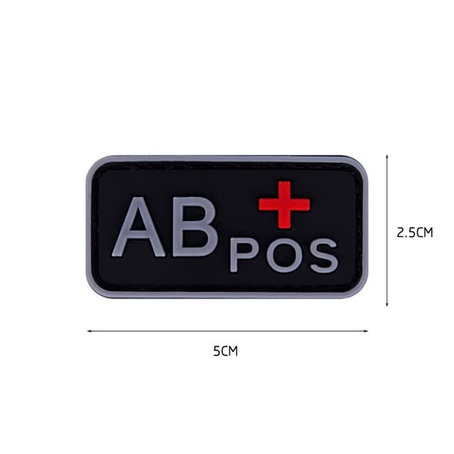 Patch Tipo Sanguíneo Ab+ Emborrachado Com Velcro