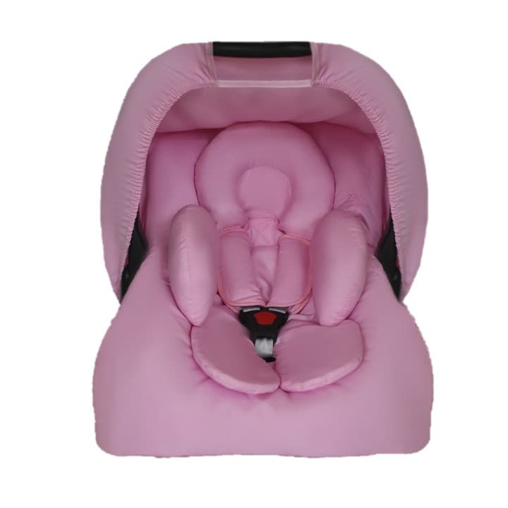 Kit para Bebê Conforto, Rosa, 5 Peças, Microfibra, Apoio, Capa, Protetor de Cinto, Capota