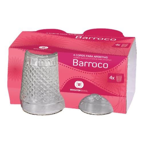 Barroco - Cj Copo Aperitivo C/ 04 120 Ml
