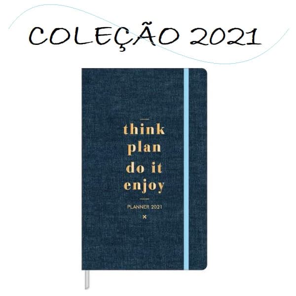 Liquidação Ano 2021: Agenda Costurada Planner Cambridge Denin 2021 Tilibra