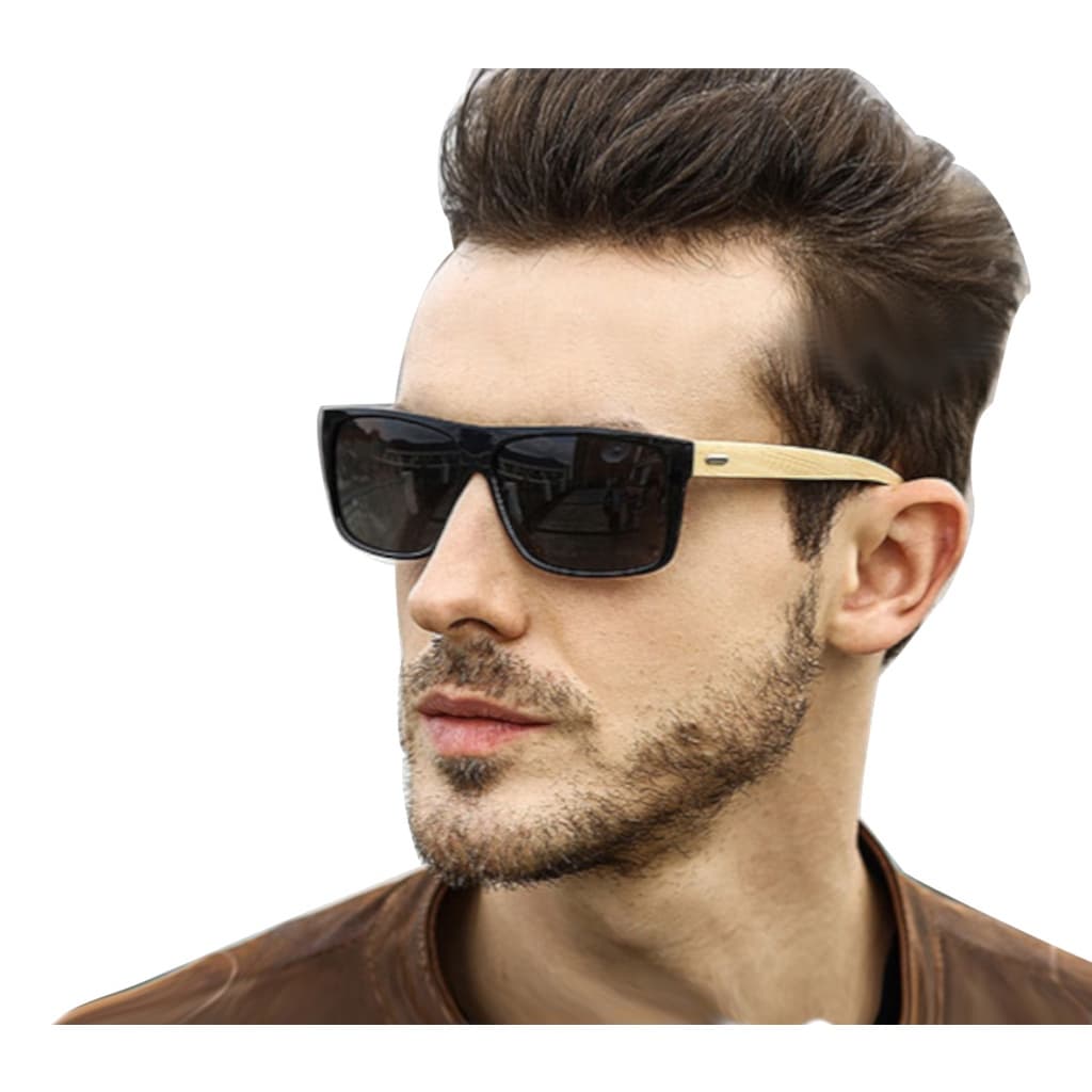 Óculos de Sol Masculino de Madeira Elegante com Proteção UV400 – Estilo Moderno e Confortável