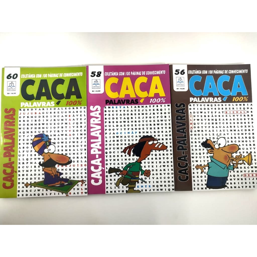 Kit 3 caça palavra com 100 paginas