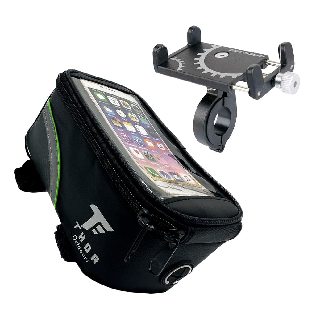 Bolsa Quadro Bike Grande + Suporte de Alumínio Celular Bicicleta