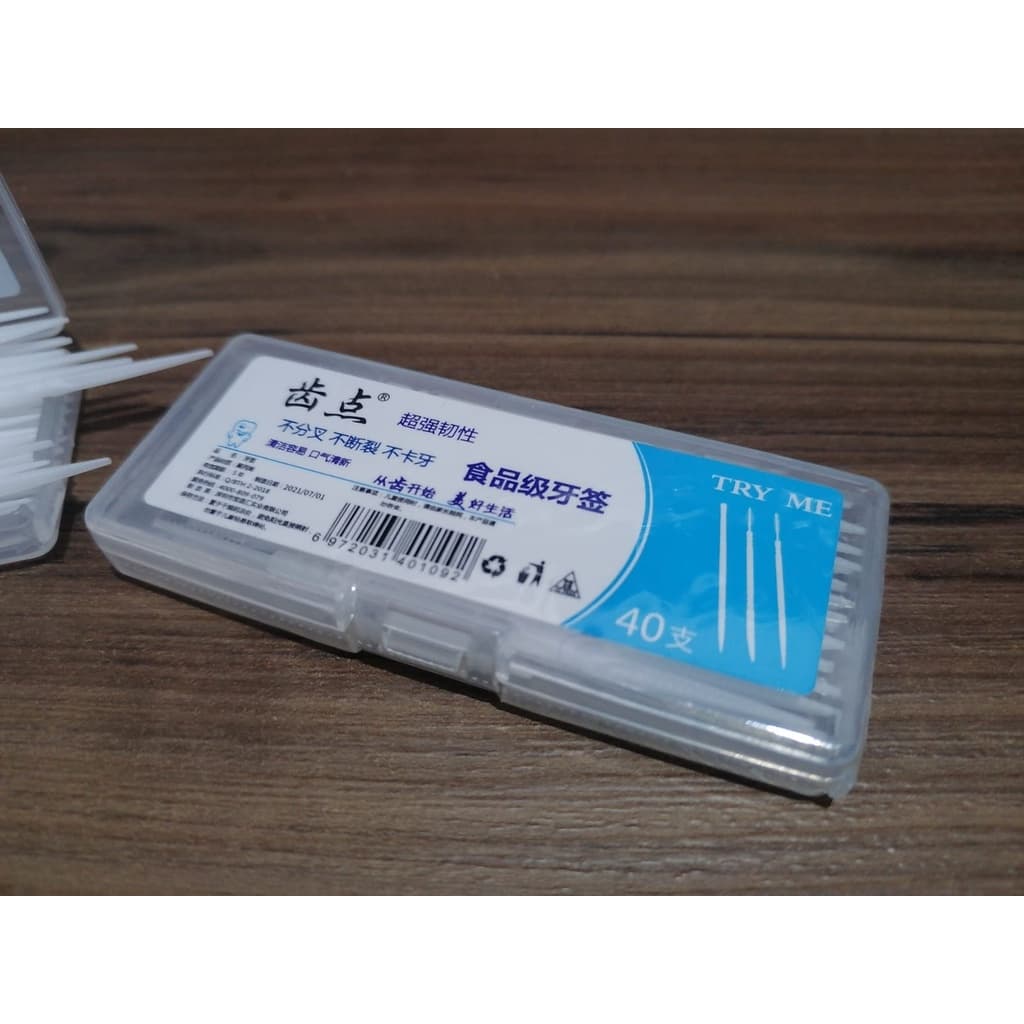 kit 6 pecas Palito de dentes e fio dental 240 unidades plastico
