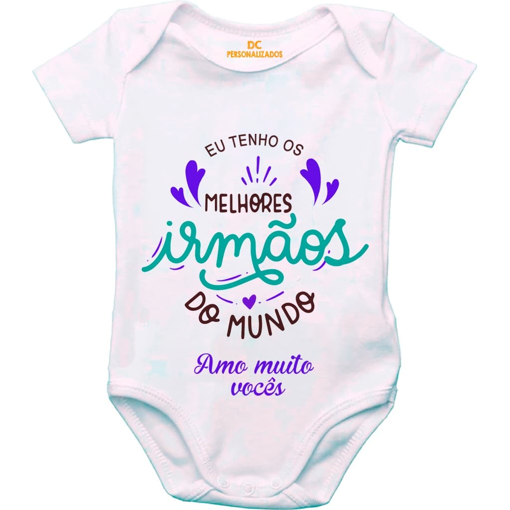 Body de Bebê Personalizado Melhores Irmãos do Mundo GB0562