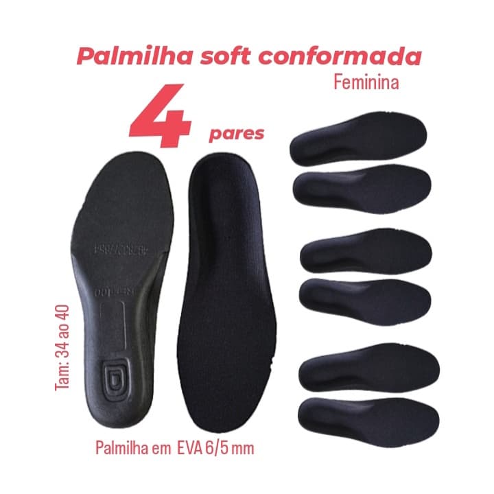 4 PARES PALMILHA FEMININA SOFT CONFORMADA EM EVA,PARA TÊNIS,SAPATO, BOTA, SAPATILHA,LEVE,MACIA, CONFORTÁVEL,ANTIBACTERIANA,34 AO 40,MODINHA,BARATO, PROMOÇÃO,