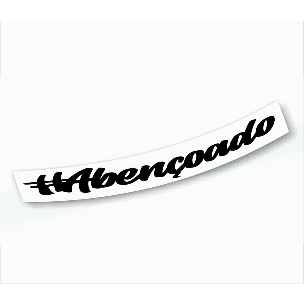 Adesivo #Abençoado. Carro Moto Notebook (30x3))