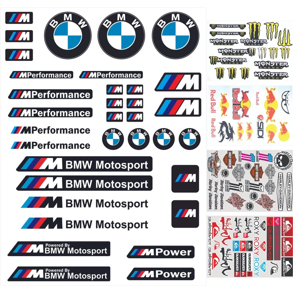Super Cartelas adesivos marcas variadas para moto bicicleta, capacete e Paralama