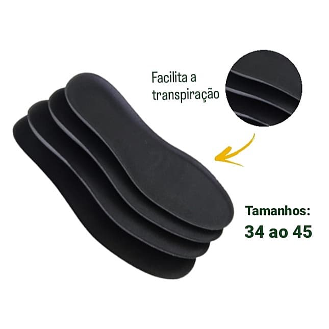 KIT 3 PARES PALMILHA SOFT CONFORMADA MACIA,34 ao 44 P/ TêNIS,SAPATO,BOTA,SAPATILHA,SAPATILHA,PROMOÇÃ