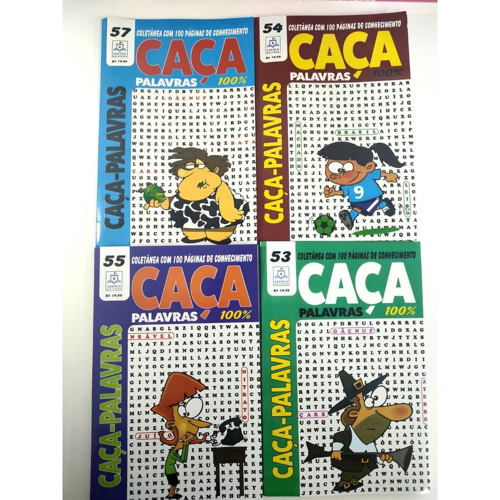 kit com 4 caça palavra 100 paginas