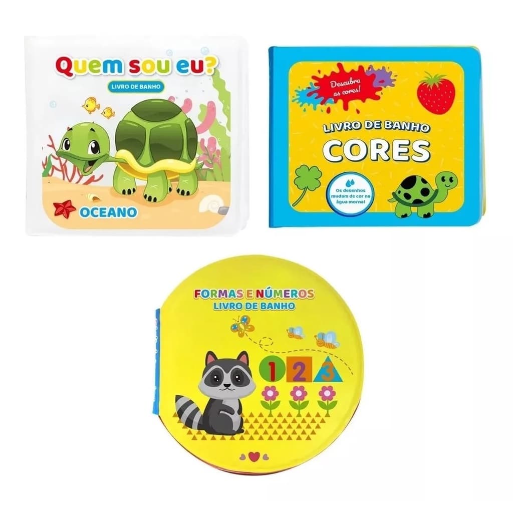 Livros De Banho Colorido E Divertido - 3 Livros