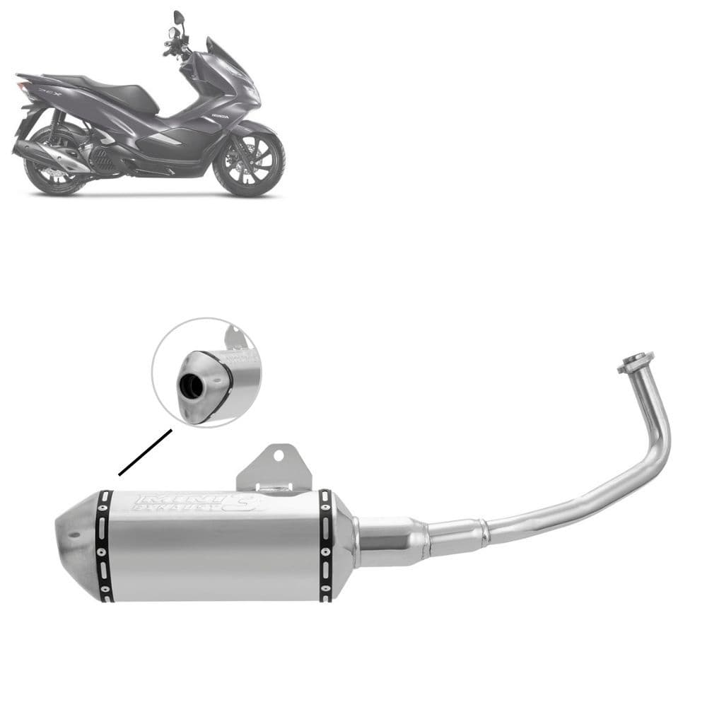 Escapamento Escape Moto Esportivo Pro Tork Mini 3 Stamp Honda Pcx Cromado Ponteira Peças Acessórios