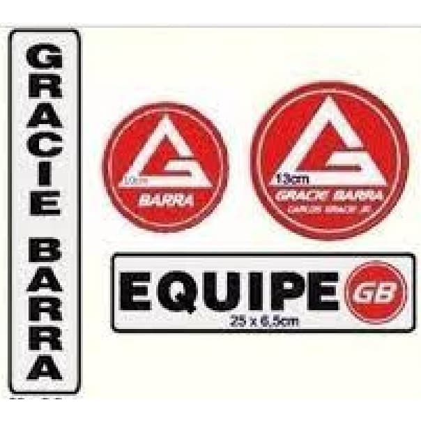 Patch Gracie Barra Jiu Jitsu Kit Para Kimono kit c/ 4 peças Cor Branca