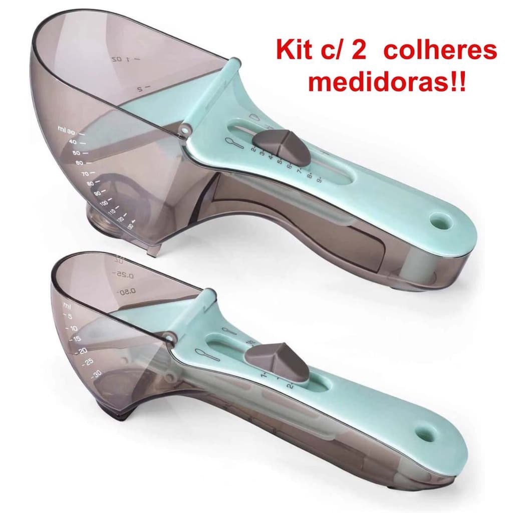 Kit 2 Colher de Medição Ajustável Colher Medidora Cozinha