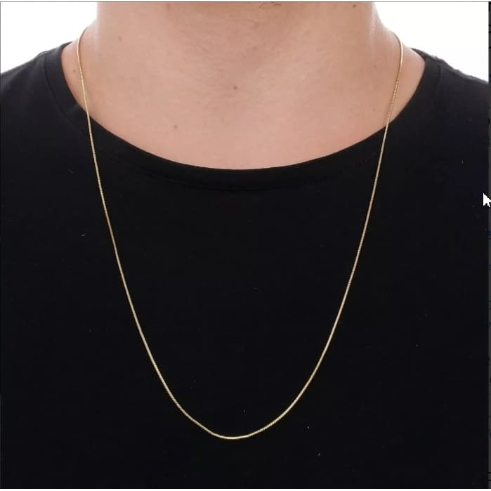 Corrente Veneziana Diamante 1mm em moeda antiga banhada a ouro 18k excelente