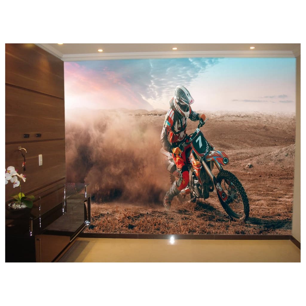 Papel de Parede Adesivo Decorativo MotoCross Motox Trilha Terra Decoração BKM 020