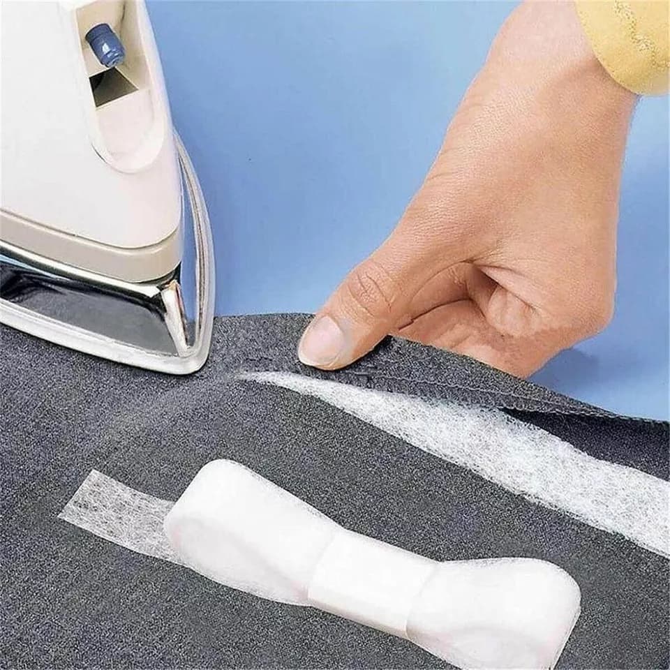 Adesivo de Roupas Entretela Dupla Face Ferro na Bainha Fita de Tela Metros Cola de Tecido Acessórios de Costura Manual