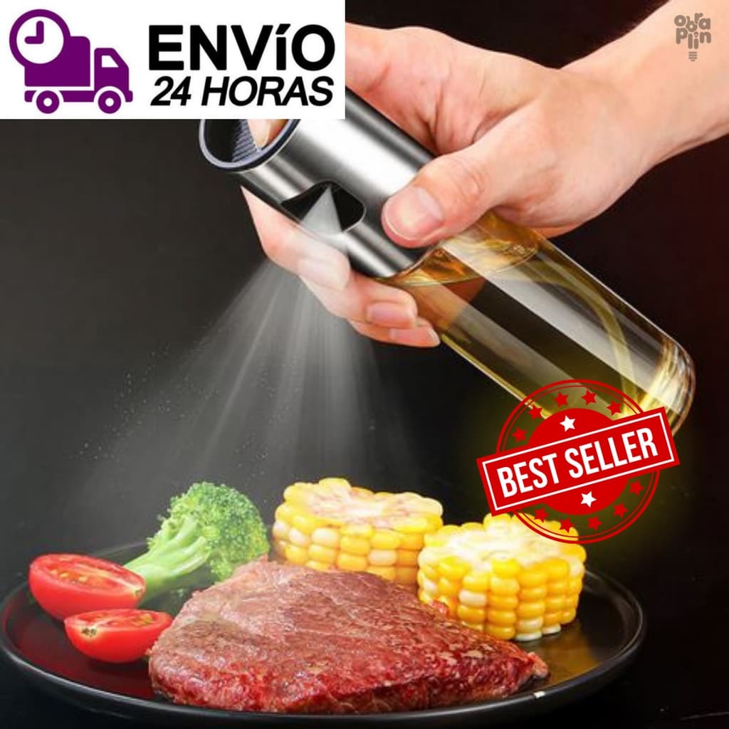 Spray De Azeite Vidro Inox Pulverizador Borrifado De Vinagre óleo Para Churrasco Salada Tempero Linha Premium 100 ML