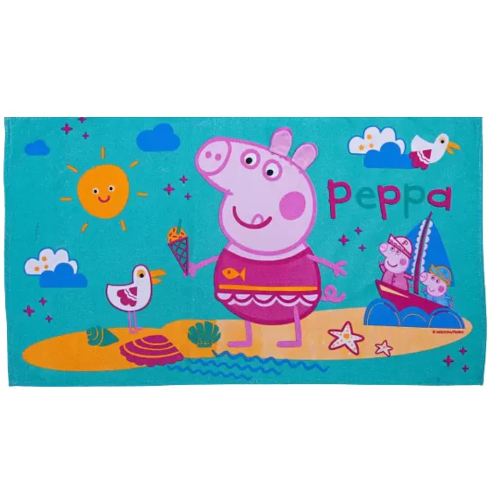 Toalha Infantil Peppa Pig Felpa Aveludada 68cmx1,20m Algodão