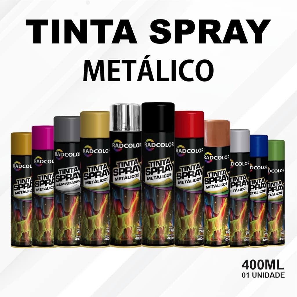 Tinta em Spray Metalico 400ML Radcolor - Diversas Cores