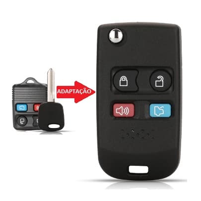Chave Canivete Alarme Original Ford Ka Fiesta 2008 2009 2010 2011 2012 2013 4 Botões