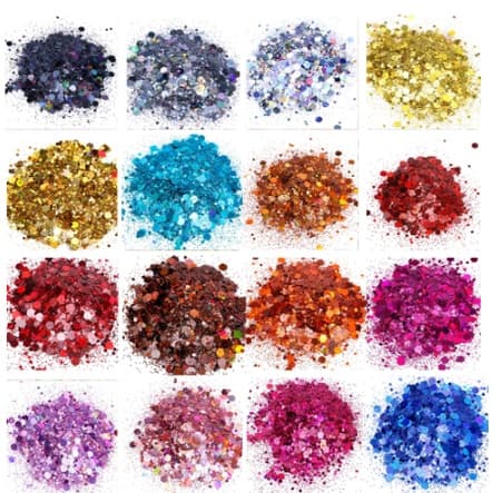 Glitter holográfico para resina epóxi, glitter Chunky poliéster, cores holográficas