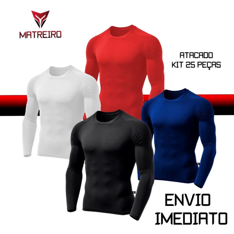 Kit 25 peças Camisas Proteção Solar Uv+50 Matreiro Camiseta Segunda Pele Moda Praia Premium