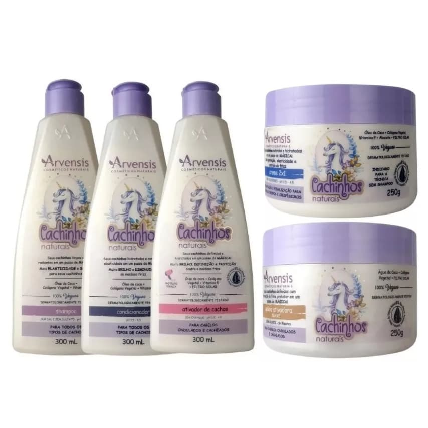 Kit Arvensis Tratamento Infantil Cachinhos Naturais 5 Itens