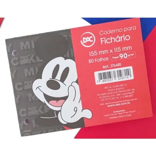 REFIL P/ MINI FICHÁRIO MICKEY MOUSE