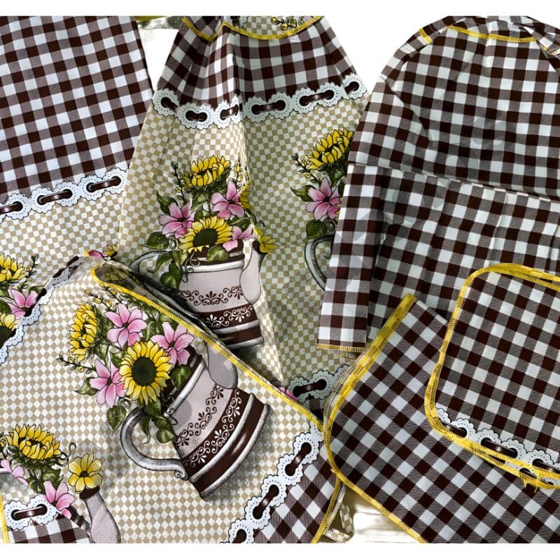 Jogo De Cozinha Kit com 10 peças Estampadas - Bule